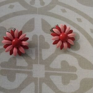 Vintage Pink clip on earrings